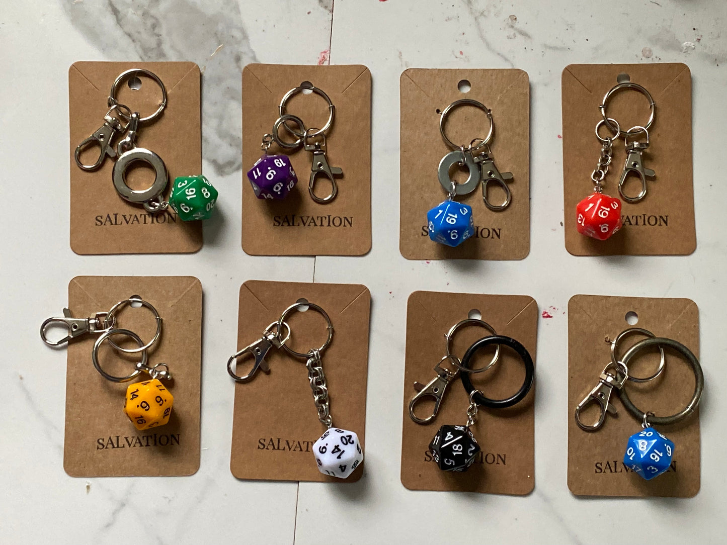 20 sided dice key chains