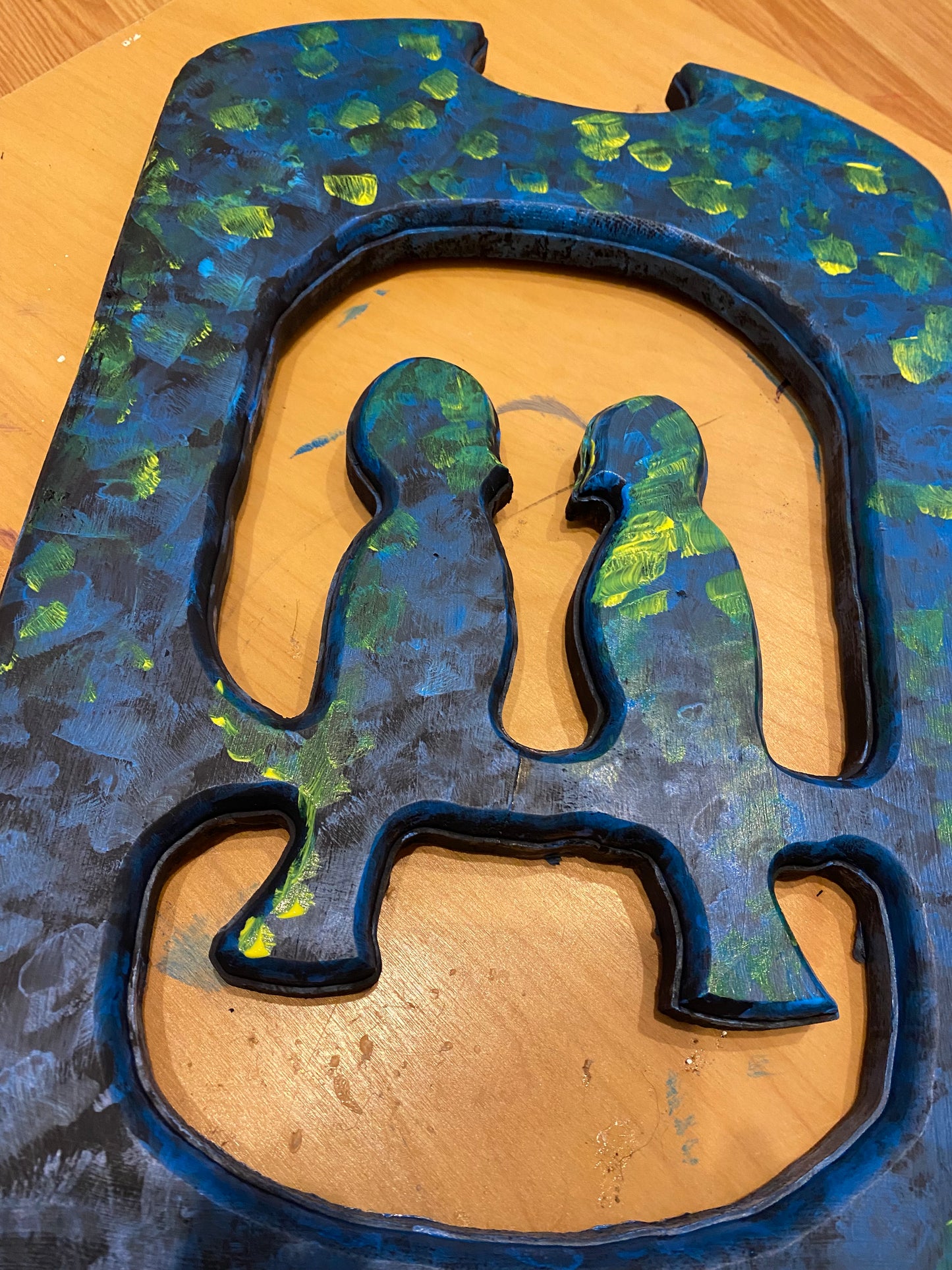 Vintage turquoise dove mirrored shelf