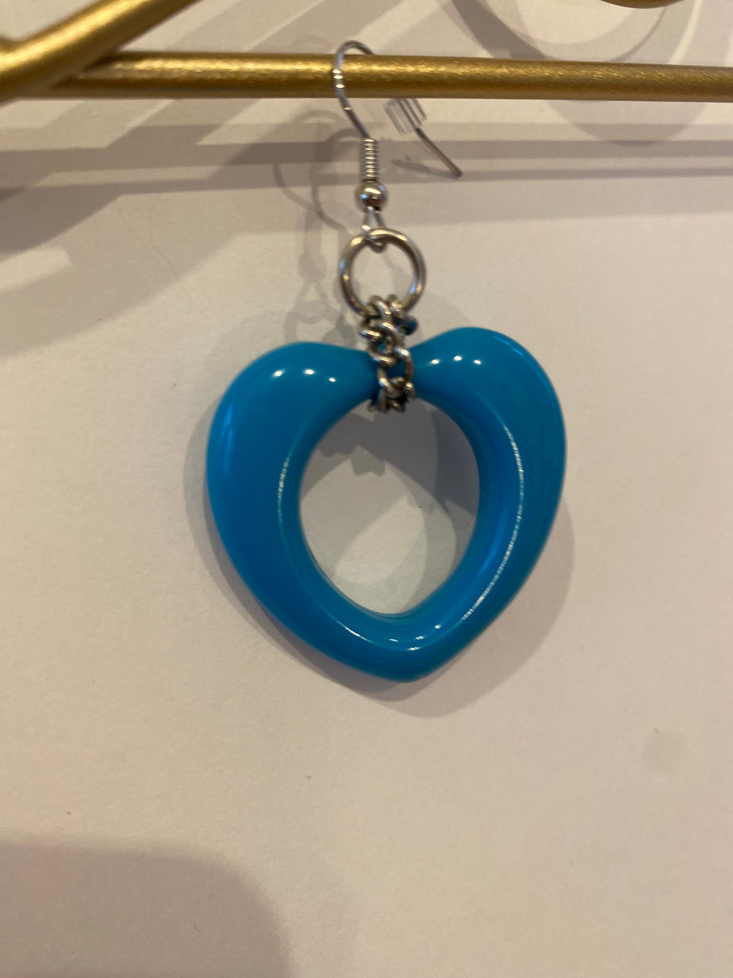 Retro inspired turquoise heart earrings