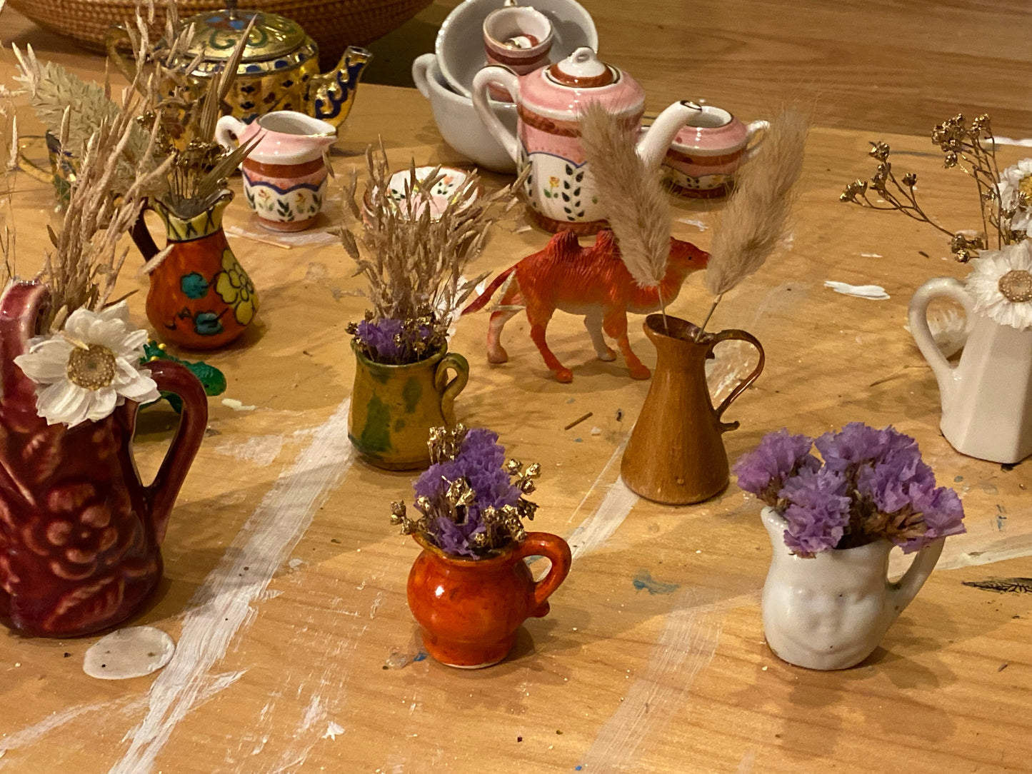 Mini vintage flower pitchers