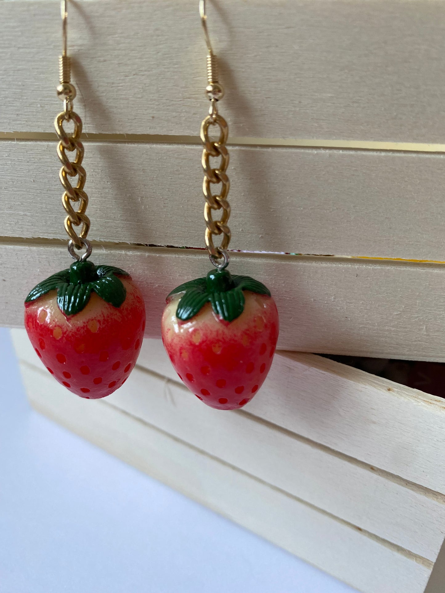 Retro inspired strawberry earrings
