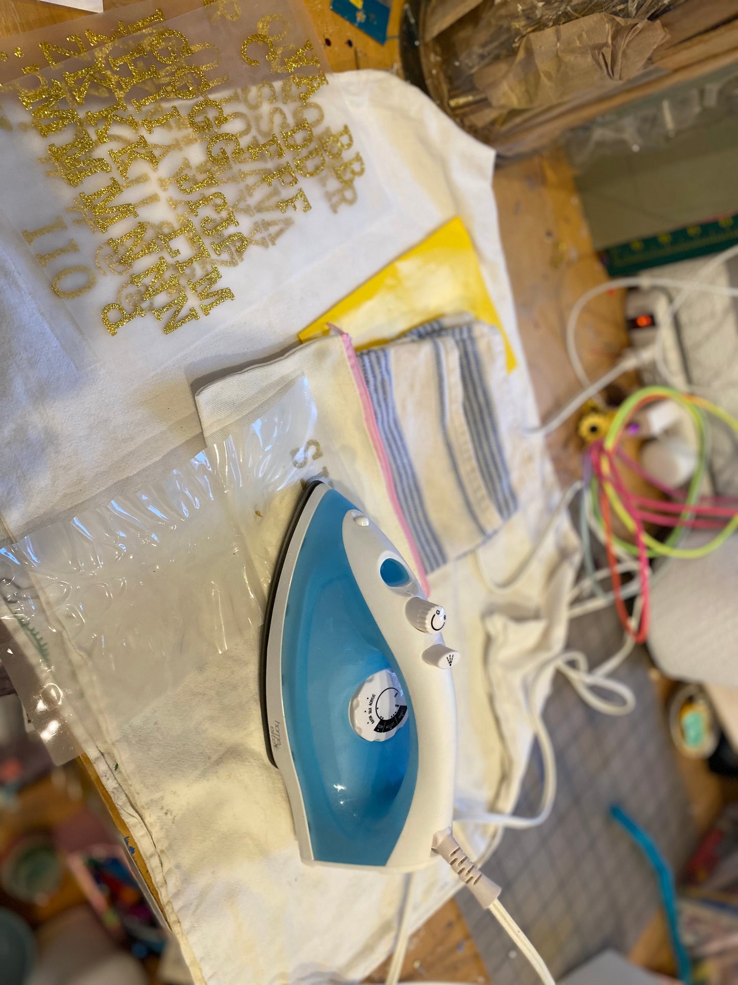 Hand stenciled, lettered and charmed zipper cases