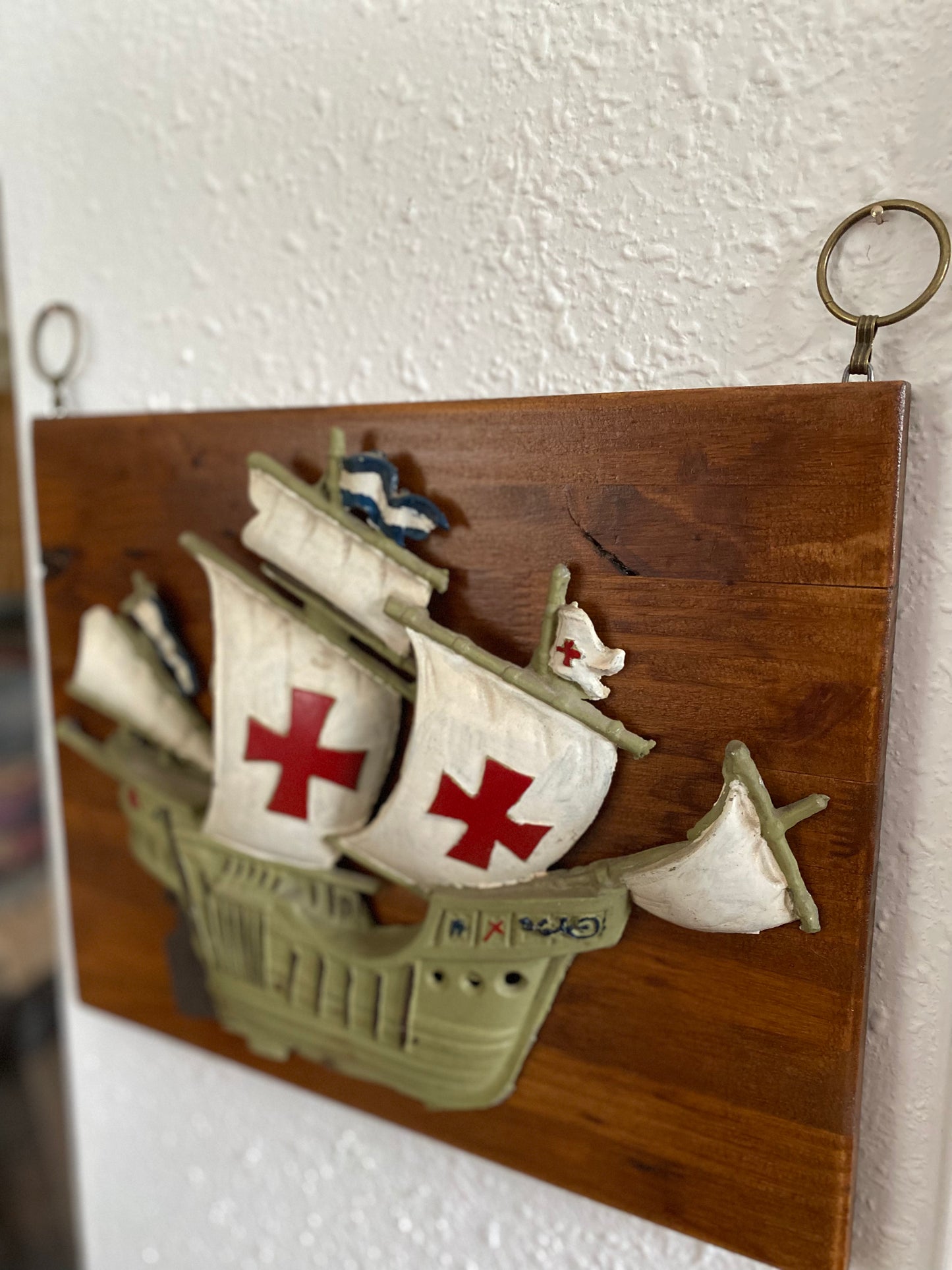 Vintage cast iron ship wall plaque