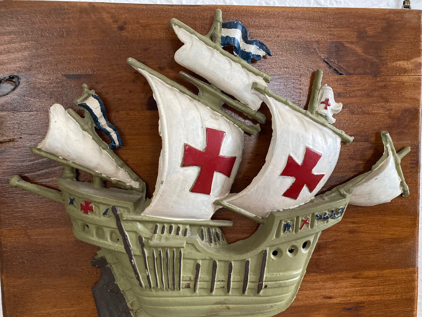 Vintage cast iron ship wall plaque