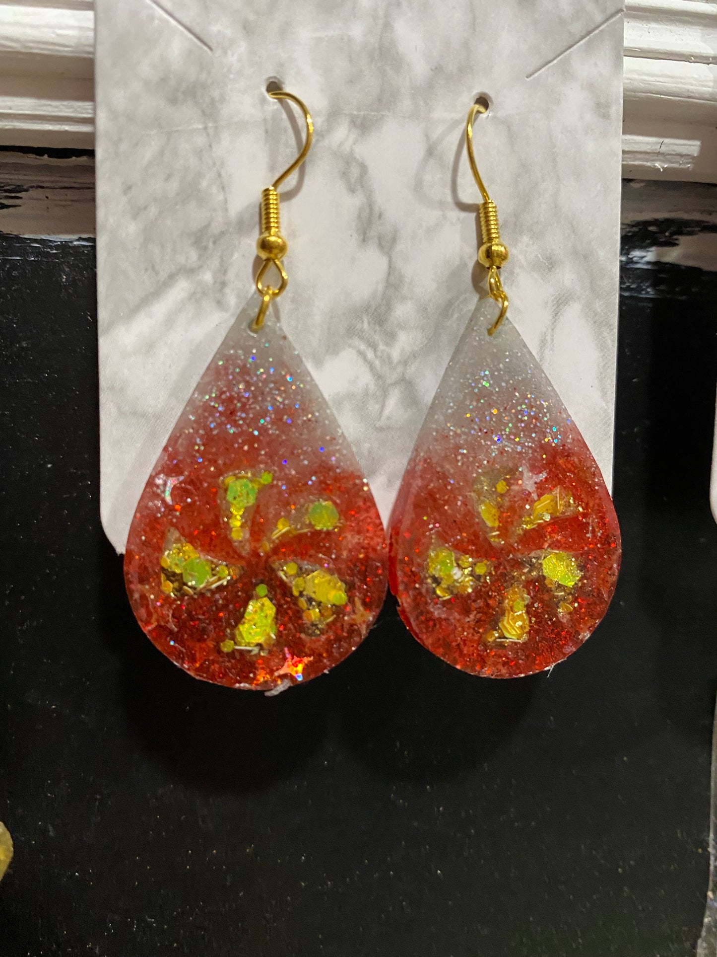 Resin earrings by Leigh.c.artist
