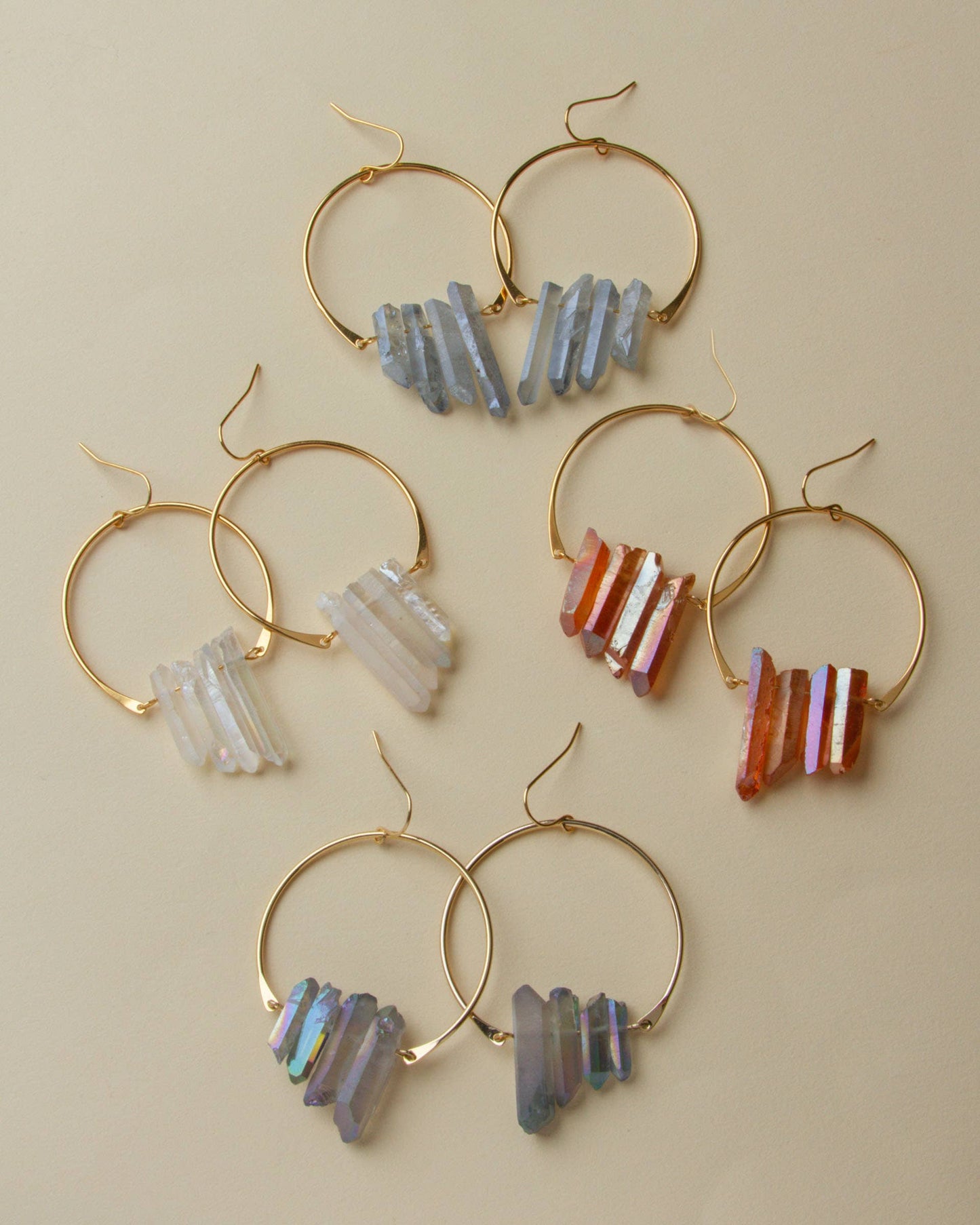 Super Nova Earrings | Clear Quartz Statement Fish Hook