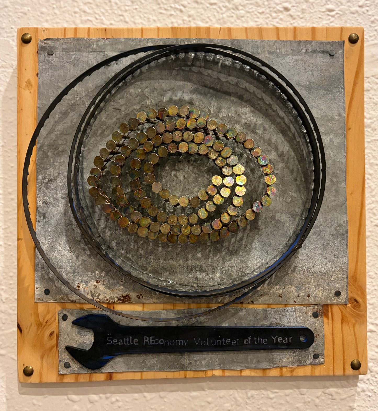 Upcycled wall plaque, 2