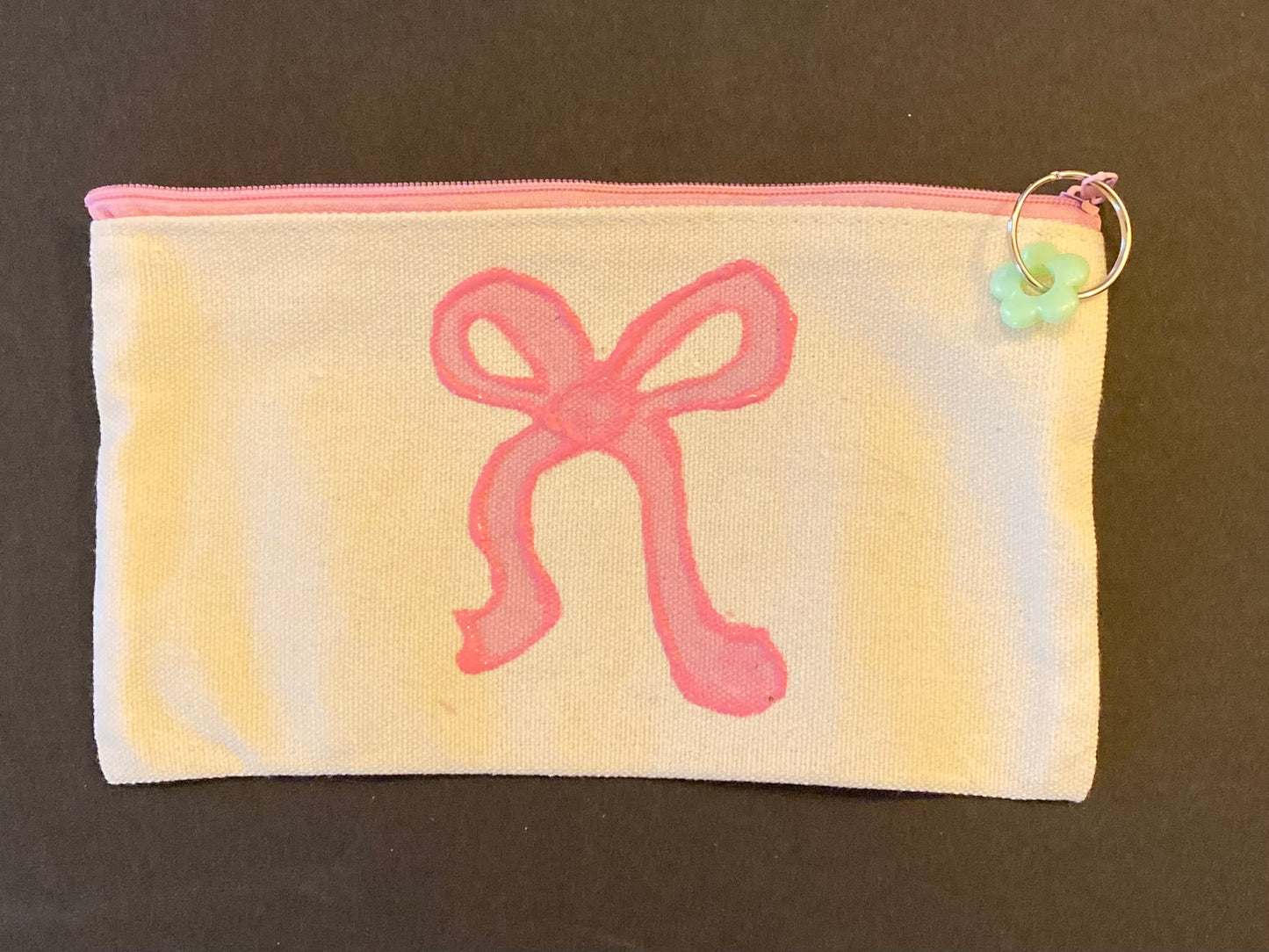 Hand stenciled zipper case