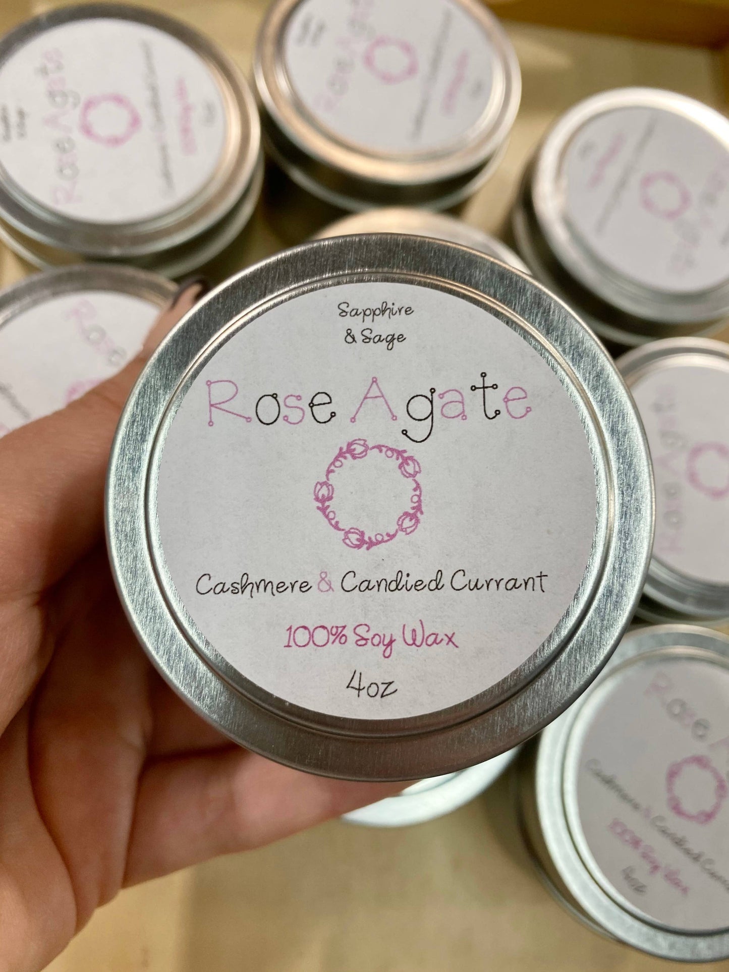 Rose Agate Candle