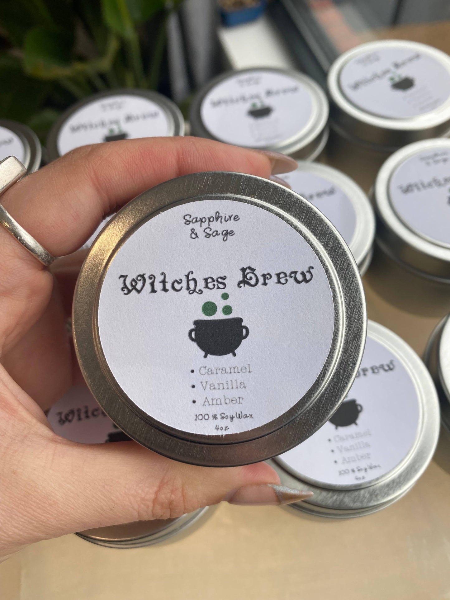 Witches Brew Crystal Candle