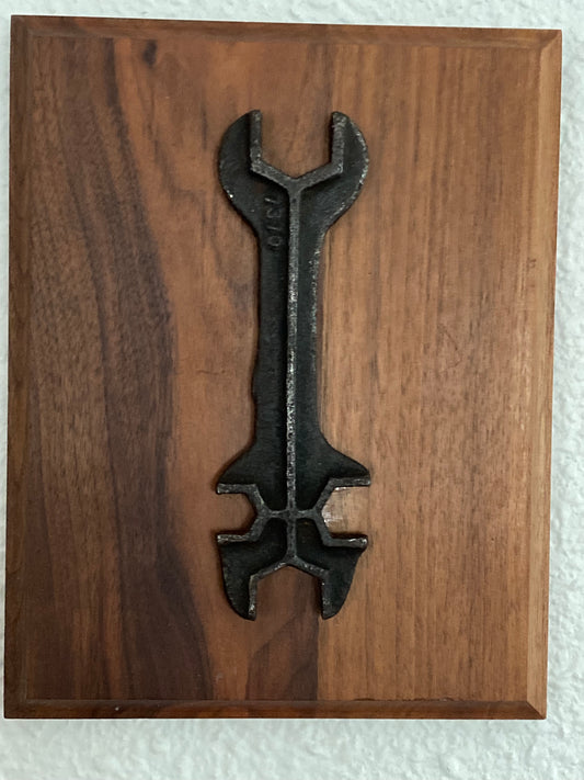 Vintage wrench wall plaque