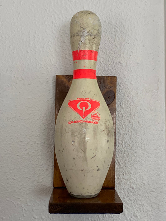 Vintage bowling pin, white