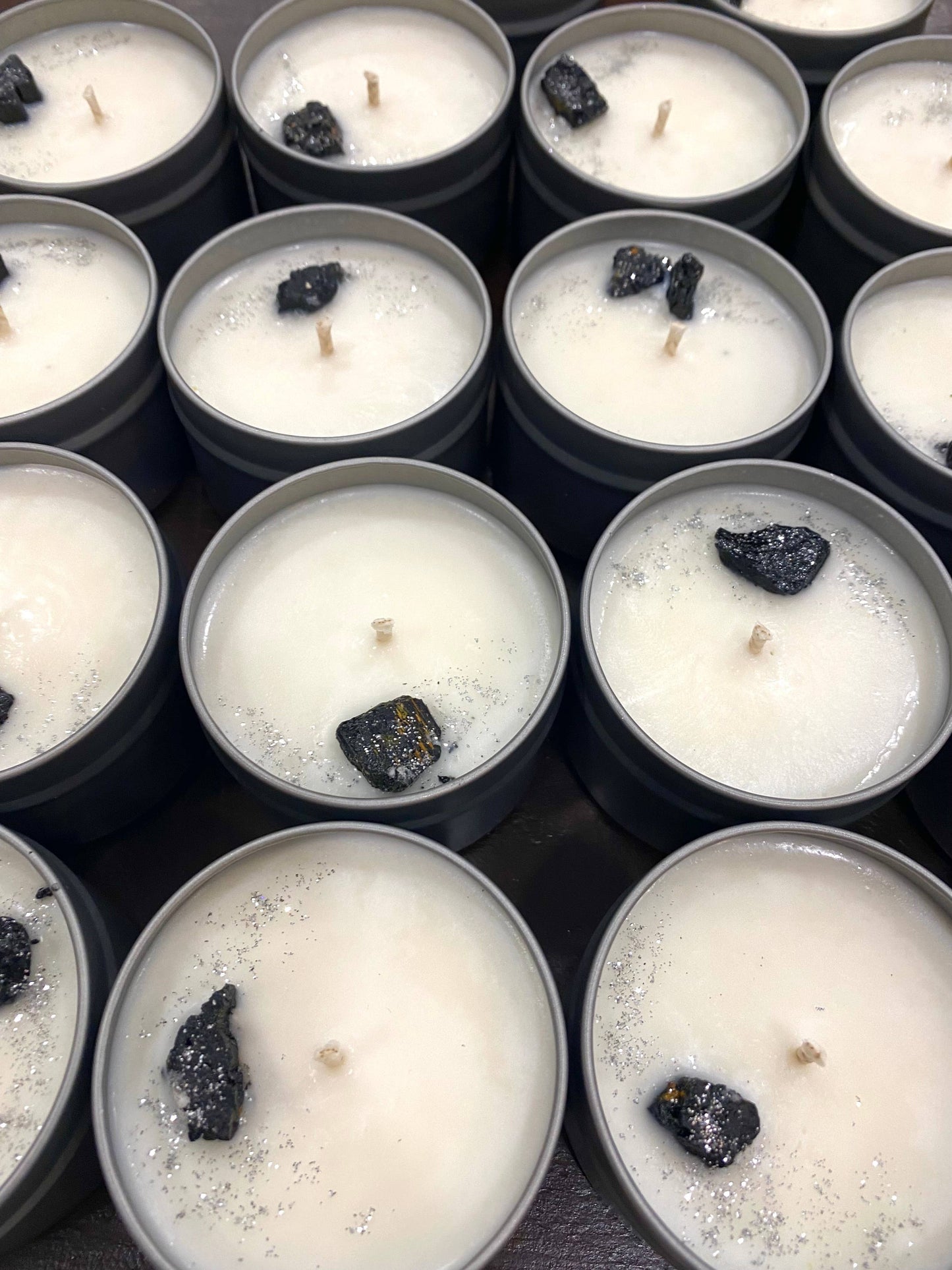 Black Tourmaline Protection Candle - Tin Container