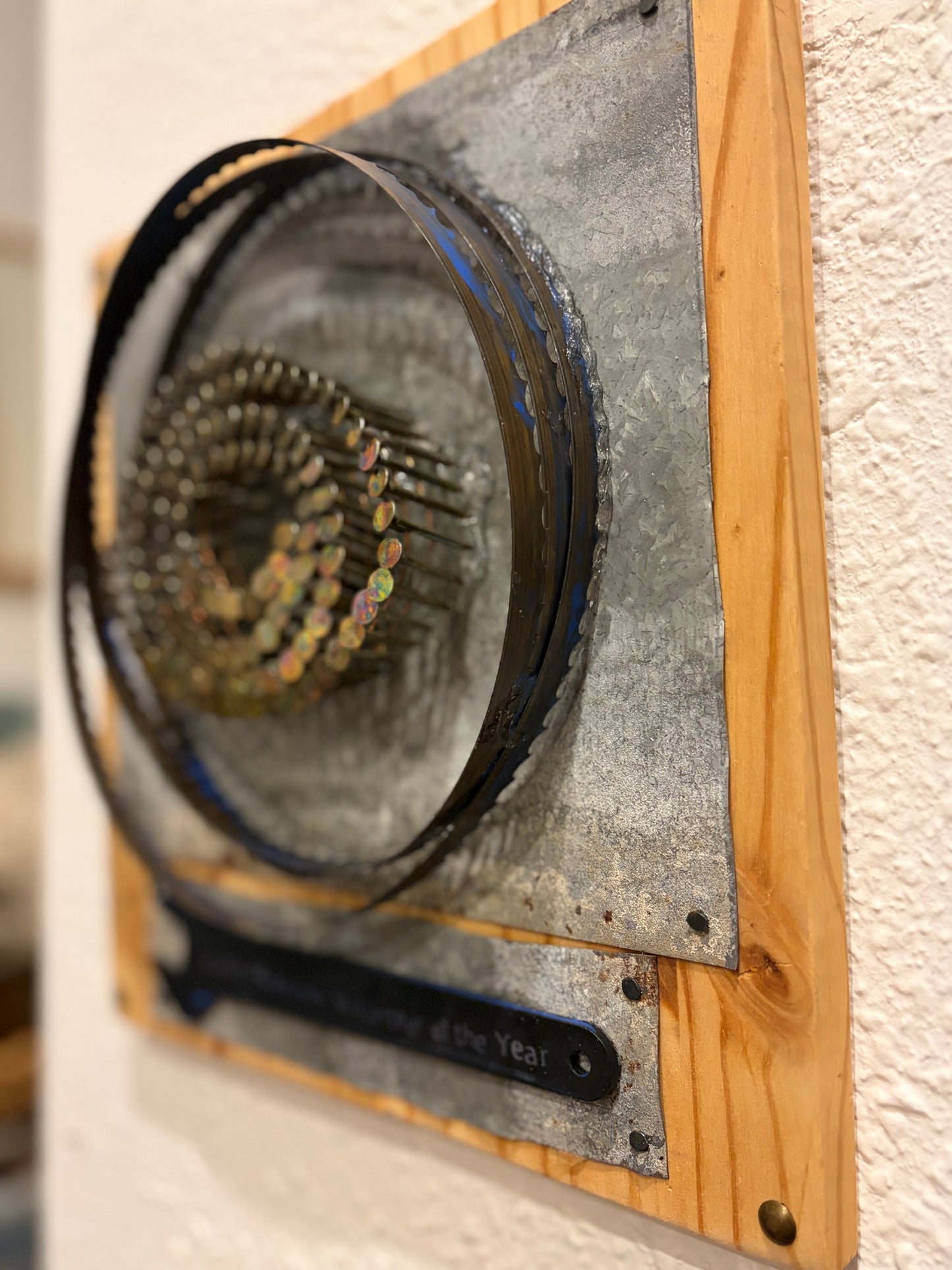 Upcycled wall plaque, 2