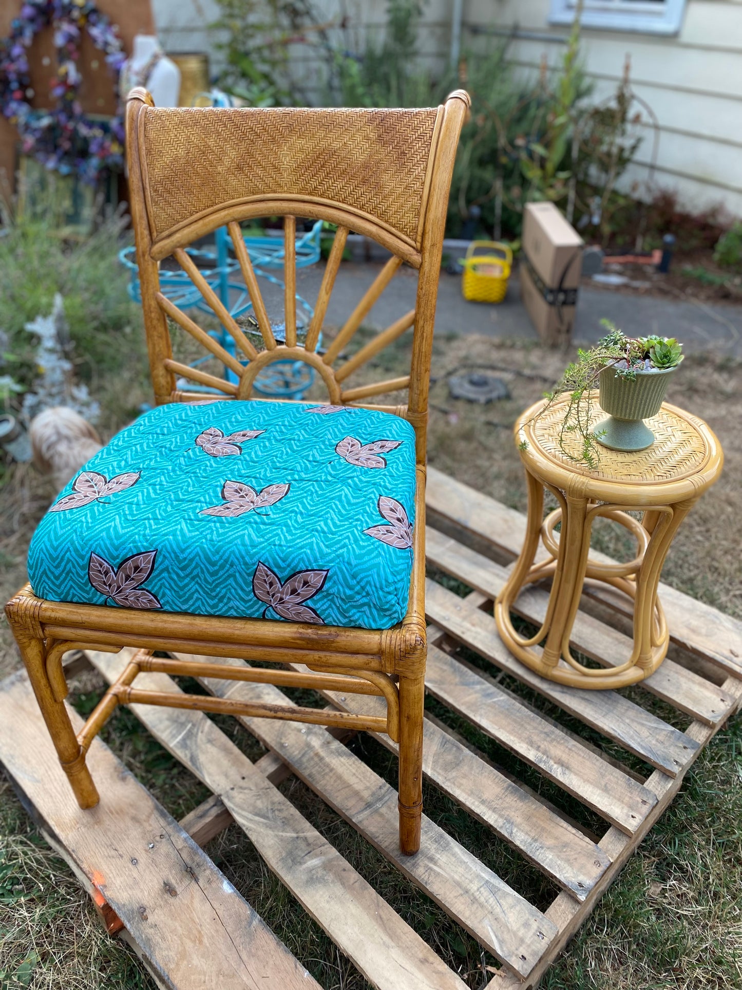 Vintage Bamboo and Rattan Side Chair