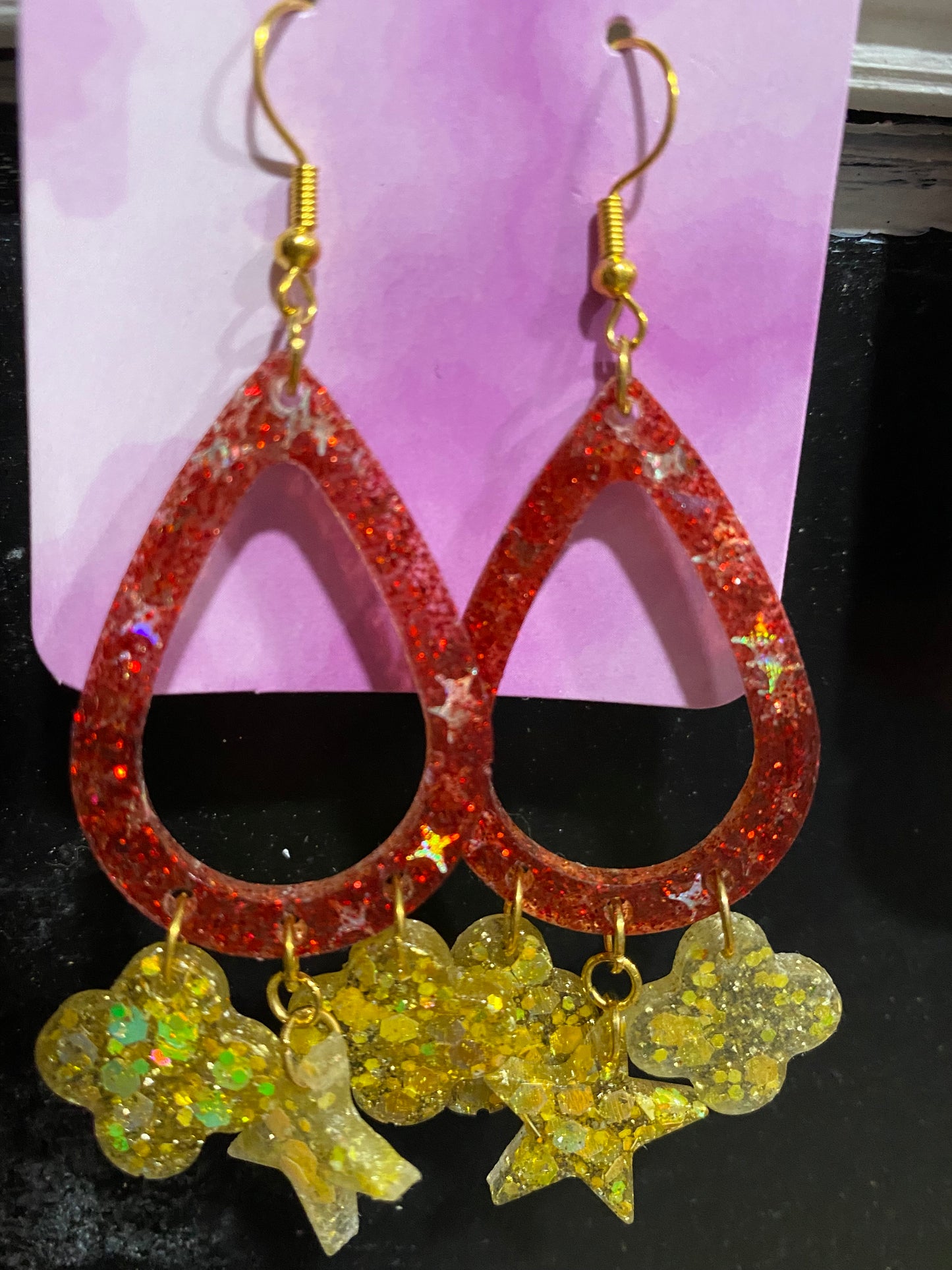 Resin earrings by Leigh.c.artist