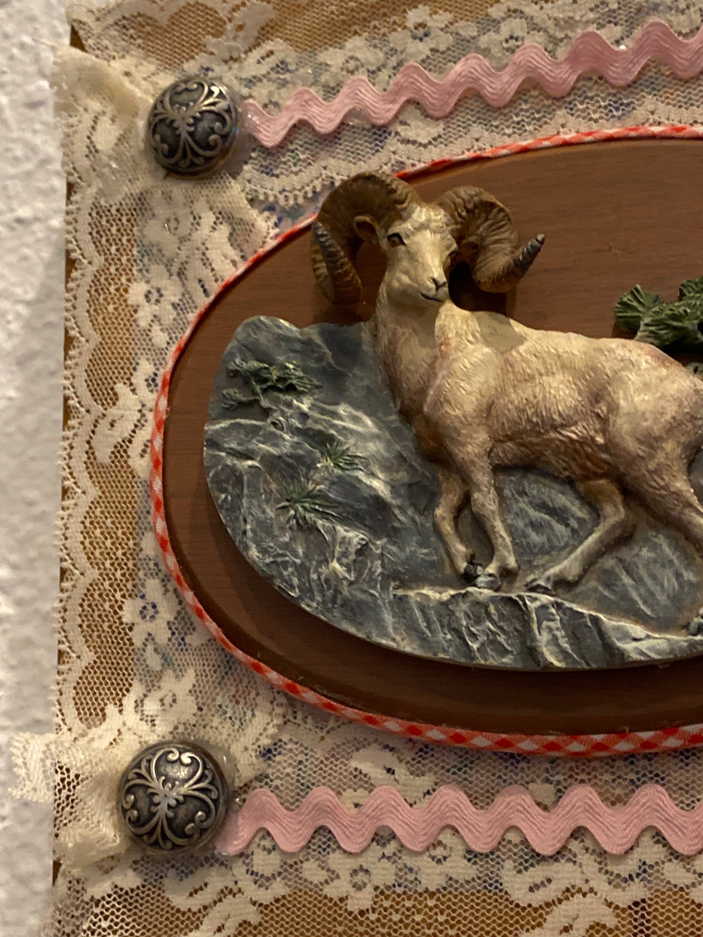 Vintage upcycled Avon Ram wall plaque