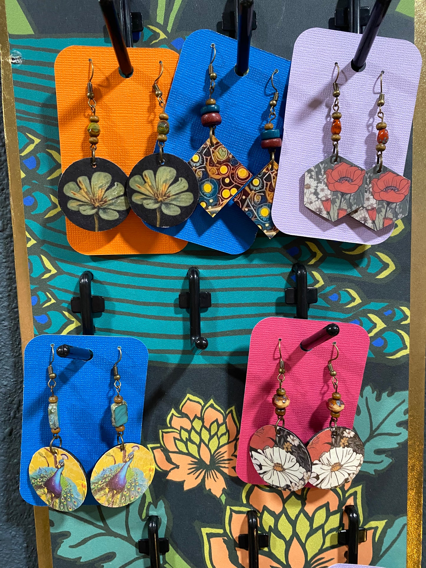 Upcycled tin and wood jewelry