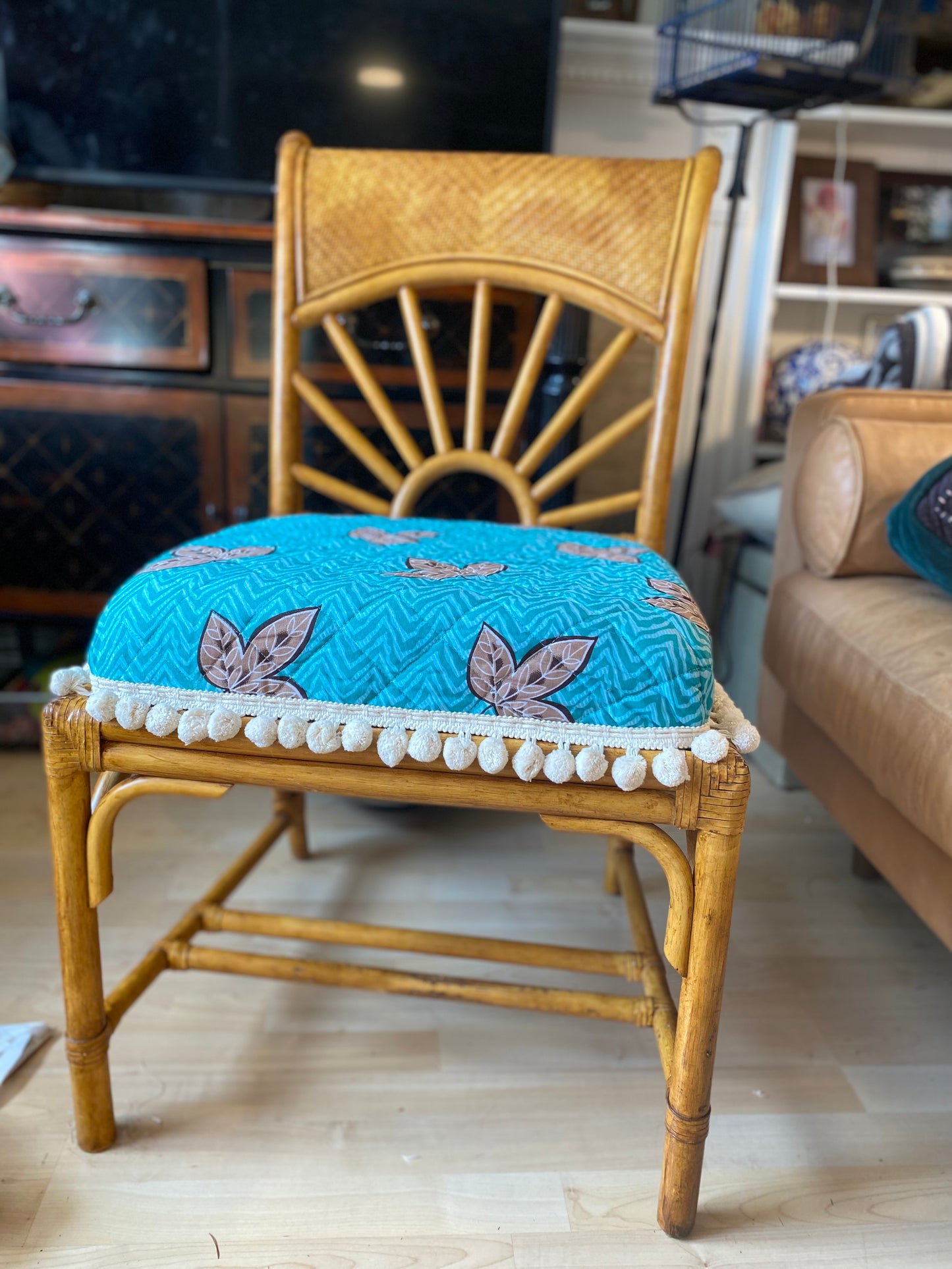 Vintage Bamboo and Rattan Side Chair