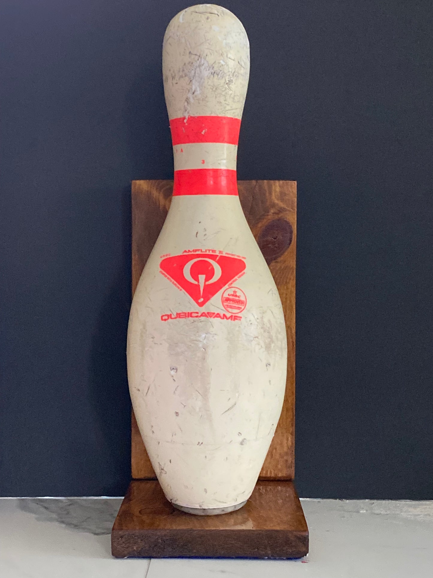 Vintage bowling pin, white