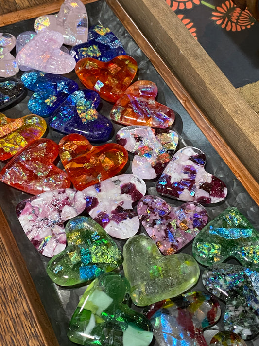 Handmade Glass Fused Hearts