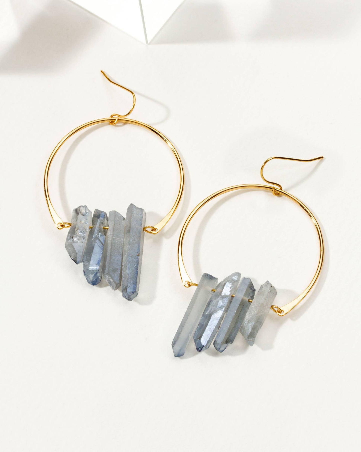 Super Nova Earrings | Ice Blue Quartz Statement Fish Hook
