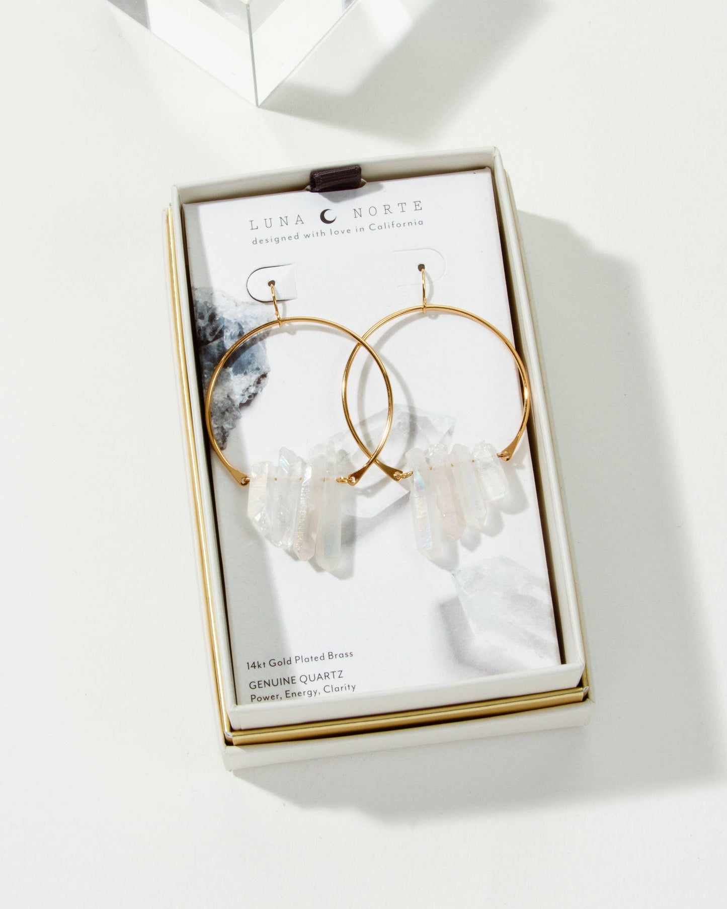 Super Nova Earrings | Clear Quartz Statement Fish Hook